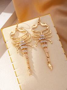 1 对欧美夸张蝎子个性万圣节昆虫耳环 - 金黃色 - 查看 4