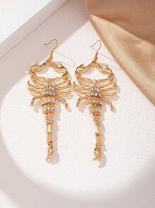1 对欧美夸张蝎子个性万圣节昆虫耳环 - 金黃色 - 查看 1