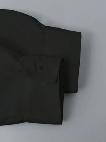 Autumn And Winter Solid Drop Shoulder Autumn And Winter Split Hem Shirt For