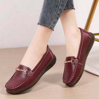 Women's Casual Loafer Shoes, Comfortable Soft Bottom Shoes For Middle Aged & Elderly Mothers