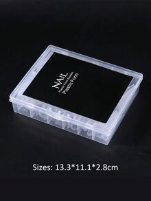 120 件豹纹透明指甲延长模具双形棺材方形细高跟全覆盖人造指甲修甲工具带刻度适用于 DIY 沙龙指甲延长延长指甲用品 - 無色 - 查看 10