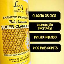 Shampoo Super Clareador Camomilete Mel e Camomila L&A Cosméticos 300ml