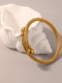 3 件套女士不锈钢扭纹编织简约手链