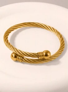 3 件套女士不锈钢扭纹编织简约手链