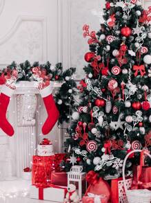 20 件/10 件 - 圣诞卷曲树花枝喷雾树枝 12 英寸装饰糖果形状棒闪光人造茎花枝装饰品适用于婚礼圣诞树花环装饰花瓶填充物，圣诞节