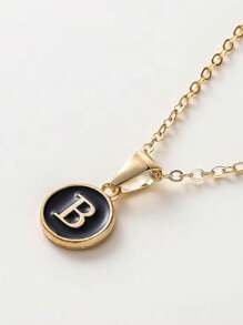 1 Stück Modische Halskette Mit Buchstaben-anhänger, Personalisierte Buchstaben-halskette Für Frauen Und Mädchen, Goldfarben, Geschenk-accessoires
