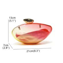 Clutch in acrilico trasparente, borse da sera alla moda con catena in oro rimovibile per donne, clutch da sera rosa trasparente e scintillante, perfetta per matrimoni, feste, balli di fine anno e regali