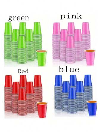 16 Oz Reusable Plastic Cups, Back To School Drinkware For Parties, Beverages, Soda, Punch, BBQ, Picnics, Color And Quantity Options