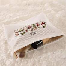 Túi đựng đồ trang điểm nhung kẻ họa tiết Giáng sinh, Túi đựng mỹ phẩm có khóa kéo nhẹ, phong cách ngọt ngào, đồ dùng vệ sinh cá nhân đa năng, quà tặng cho bạn gái, phụ nữ, bạn bè, đồ dùng học tập du lịch, túi đựng đồ trang điểm, đồ dùng thiết yếu cho ngày lễ, túi đựng mỹ phẩm, túi đựng đồ trang điểm, túi đựng đồ trang điểm, làm đẹp - Nhiều màu - Xem 5