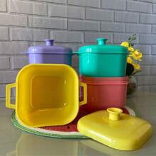 Set Of 20 Twenty Units Pans Casserole For Microwave Freezer Refrigerator 1.5 Liters Plastic Assortment 20 Pieces - 彩色 - 查看 3