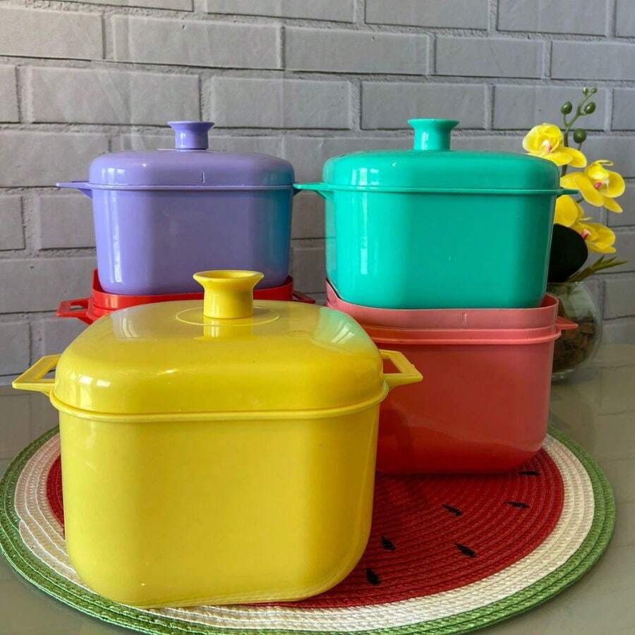 Set Of 20 Twenty Units Pans Casserole For Microwave Freezer Refrigerator 1.5 Liters Plastic Assortment 20 Pieces - 彩色 - 查看 1
