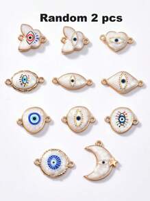 2/15/20/30/50 piezas Colgante al azar de corazón/mariposa/luna/ojo malvado de colores múltiples, apto para hacer joyas DIY de collares, pulseras, pendientes, llaveros, cadenas de teléfono, regalo de pareja
