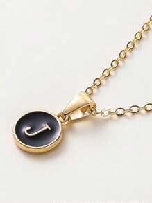 1 Stück Modische Halskette Mit Buchstaben-anhänger, Personalisierte Buchstaben-halskette Für Frauen Und Mädchen, Goldfarben, Geschenk-accessoires
