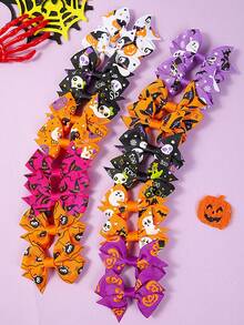 10/20pcs Halloween Bows Hair Clips Decorative Hair Accessories For Girls(Random Color) - Multicolor - View 2