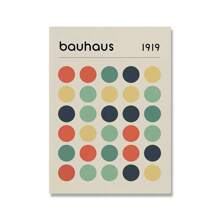 1 pieza Póster de la exposición Bauhaus Silla Pintura en lienzo geométrica abstracta minimalista de un hombre corriendo en naranja y negro para decoración de pared del hogar sin marco - Multicolor - Ver 22