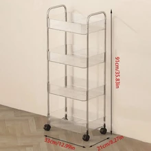 1 件多层收纳架，亚克力可拆卸落地式推车零食收纳架，适用于厨房/浴室/客厅/卧室 - 透明 - 查看 7