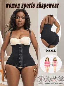 1 pezzo Body di compressione post-parto per donna, girovita ad alta compressione, sollevatore di glutei e modellatore del corpo, accessori da palestra neri, guaina addominale snellente, fascia lombare per modellare la pancia