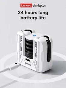 Lenovo Lenovo LP49 Bluetooth Earphones, Half-In-Ear Gaming & Music Dual Mode, 5.4 Smart Noise Cancellation, Long Lasting Battery, Ultra Cool Tech Design, Comfortable Fit For Smartphones & Laptops, Applicable For Huawei, Xiaomi