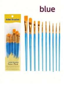 10 支尼龙丙烯画笔套装，专业艺术家丙烯画笔，用于学习 DIY 油画、丙烯画、美术用品、学生和成人的礼物，返校，返校，学校用品 - 均碼 - 查看 13