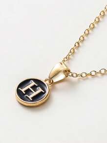 1 Stück Modische Halskette Mit Buchstaben-anhänger, Personalisierte Buchstaben-halskette Für Frauen Und Mädchen, Goldfarben, Geschenk-accessoires