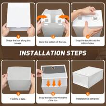 20x Plastic Foldable Shoe Storage Box Rectangular Organiser Container Transparent Stackable Storage Multifunction Shoe Storage Box White - White - View 11