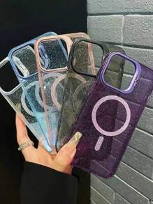 Glitter Case With Stand And Camera Film Kit For IPhone - Màu Hồng baby - Xem 2