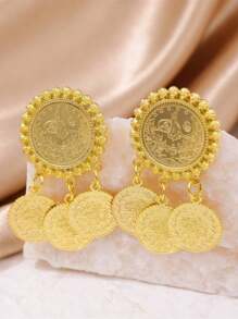 1 Pair Style Butterfly & Coin Metal Alloy Brooch, Women Scarf Clip, Suitable For Wedding, Party, Daily Wear (Pendant Randomly Sent Front And Reverse Side)
