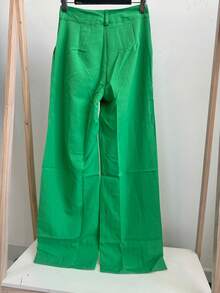 Tailored Pants With Covered Buttons, Bag Works On The Slope, Women's Fashion Spring/Summer 2024 - màu xanh lá - Xem 2
