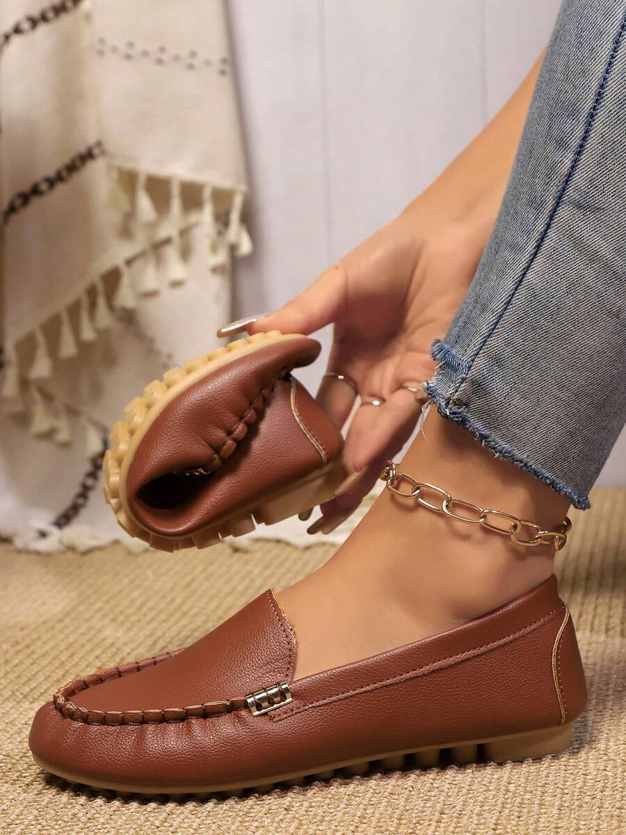 New Casual Slip-On Canvas Flat Shoes, Breathable Soft Sole, Autumn