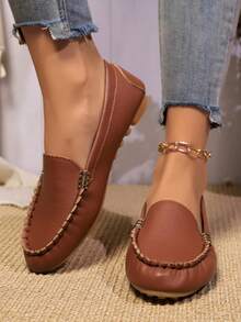 New Casual Slip-On Canvas Flat Shoes, Breathable Soft Sole, Autumn