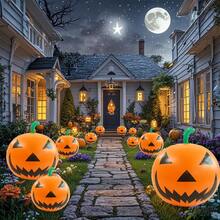 23cm Halloween Pumpkin Shaped Ball, Unique Landscape Decor For Yard, Park, Made Of PVC - Orange Color - View 4