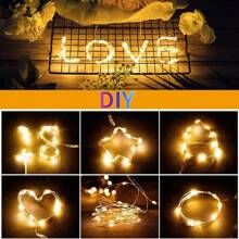 40 件/20 件微型仙女灯，6.56 英尺 20 LED 电池供电银线星光灯串，适用于 DIY 卧室装饰、婚礼、派对、节日、圣诞节 - 带闪烁开关控制 - 彩色 - 查看 4