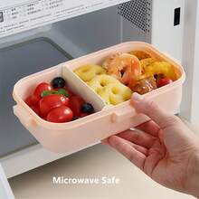 Leakproof Plastic Microwave Bento Lunch Box With Spoon For Kids - Màu xanh lá - Xem 8