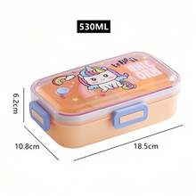 Leakproof Plastic Microwave Bento Lunch Box With Spoon For Kids - Màu xanh lá - Xem 3