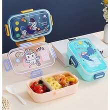 Leakproof Plastic Microwave Bento Lunch Box With Spoon For Kids - Màu xanh lá - Xem 6