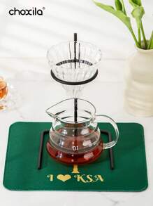 choxila 1 件枣椰树标志咖啡垫、沙特国庆绿色咖啡垫、咖啡杯垫、饮料杯垫、碗碟干燥垫、桌垫、餐垫、鼠标垫、防滑耐热垫、庆祝沙特国庆节礼物返校 - 綠色 - 查看 2