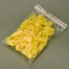 100pcs Tattoo Ink Cup Cap Plastic Microblading Pigment Yellow Holder Container L Size For Permanent Makeup - Yellow - View 6