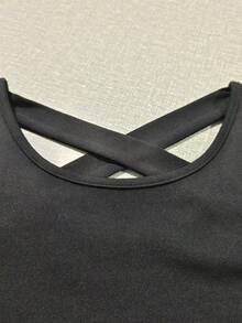 万圣节南瓜骷髅印花十字结高腰拼接长袖 A 字裙配蝴蝶结 - 橘色 - 查看 4