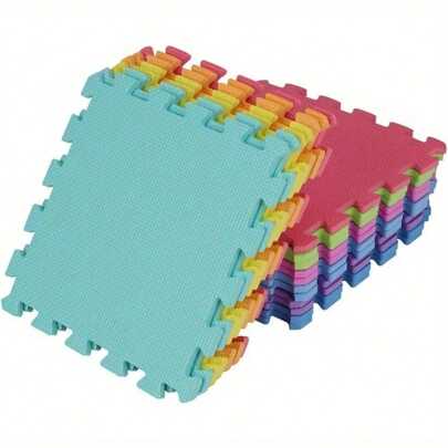 18PCS Foam Play Mat 30x30cm Puzzle Mat With Edges Multicolor Floor Puzzle Mat For Gym Baby Play Area