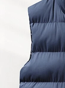 1pc Men's Outdoor Hiking Running Sports Thicken Warm Stand Collar Vest