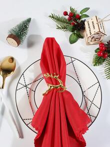 8 Stücke/Set glänzende Hirsch & rote Servietten Ringe, für Dinner Partys, Hochzeiten, Familienfeiern oder den täglichen Gebrauch - Dekorieren Sie Ihren Tisch stilvoll