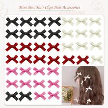 40Pcs Bow Hair Clips Bow Ribbons For Girls Sweet Bow Hair Clips Non Slip Hair Clips Cute Hair Clips Barrettes Bowknot Hair Clip Hair Accessories Little Bows For Hair,White Black Pink Blue Halloween Claw Clips Hair Slide - Color Mixing 2# - View 3