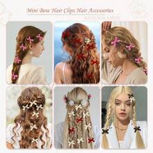40Pcs Bow Hair Clips Bow Ribbons For Girls Sweet Bow Hair Clips Non Slip Hair Clips Cute Hair Clips Barrettes Bowknot Hair Clip Hair Accessories Little Bows For Hair,White Black Pink Blue Halloween Claw Clips Hair Slide - Color Mixing 2# - View 2