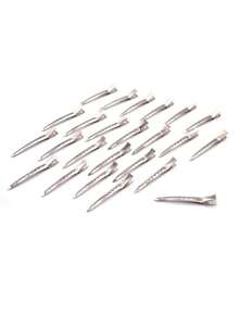 Kit 12 Hair Clips Clamps Stainless Steel Metal Iron For Hair Styling - 銀色 - 查看 2