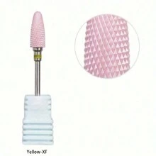 1 Or 5pcs/Set Nail Art Ceramic Drill Bit, Pink Cuticle Plating Ceramic Steel Alloy Polishing Grinder Accessories, Electric Nail File Carbide Bit, Nail Art Tool