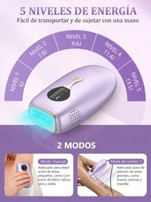Sejoy Dispositivo electrónico de depilación láser, dispositivo de depilación portátil, dispositivo de depilación con punto de congelación indoloro de alta frecuencia, adecuado para viajes y hogar