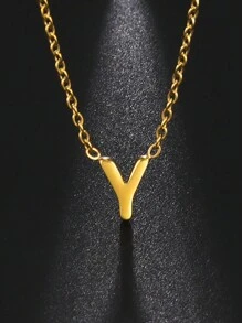 1 件女士不銹鋼首字母項鍊 A-z 大寫字母吊墜生日禮物 - 信件系列 - 查看 89