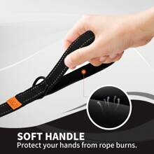 Lynxking 1PC Dog Leash,Durable Webbing Lead With Reflective Strips And D-Ring For Small Medium And Large Dogs - Black - View 5