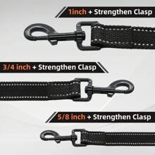 Lynxking 1PC Dog Leash,Durable Webbing Lead With Reflective Strips And D-Ring For Small Medium And Large Dogs - Black - View 6