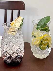 1pc高硼硅玻璃杯酒吧网红菠萝鸡尾酒杯奢华浮雕鸡尾酒杯果汁杯调酒杯适用于果汁牛奶等多种饮料 - 鳳梨杯 - 查看 5